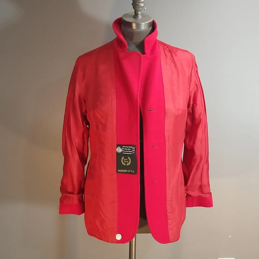 Fred Perry wool womens red blazer.  Oozing of quality.  Size 10 US fully lined - Picture 11 of 17